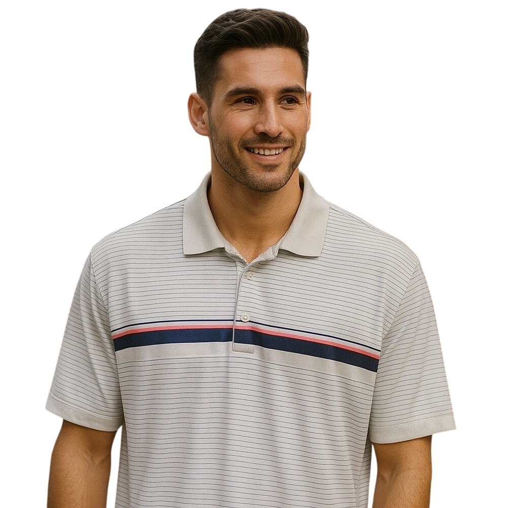 Greg Norman Play‎ Dry Golf Polo Shirt Striped Performance XXL